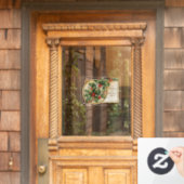 ヴィンテージクリスマスグリーティングホリー ウィンドウサイン (ホームデコレーション)