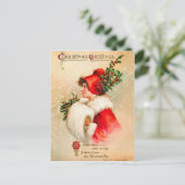 ヴィンテージクリスマスグリーティングポストカード シーズンポストカード (スタンド正面)