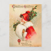 ヴィンテージクリスマスグリーティングポストカード シーズンポストカード (正面)