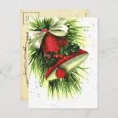 ヴィンテージクリスマスグリーティングポストカード シーズンポストカード (正面/裏面)