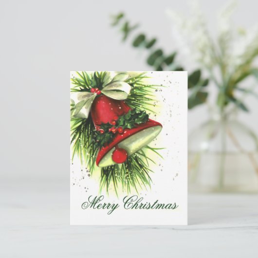 ヴィンテージクリスマスグリーティングポストカード シーズンポストカード (スタンド正面)