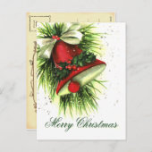 ヴィンテージクリスマスグリーティングポストカード シーズンポストカード (正面/裏面)