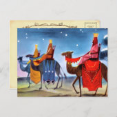 ヴィンテージクリスマスグリーティングポストカード シーズンポストカード (正面/裏面)