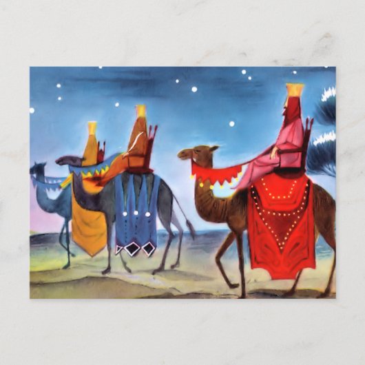 ヴィンテージクリスマスグリーティングポストカード シーズンポストカード (正面)