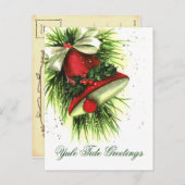 ヴィンテージクリスマスグリーティングポストカード シーズンポストカード (正面/裏面)