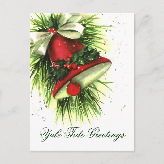 ヴィンテージクリスマスグリーティングポストカード シーズンポストカード (正面)