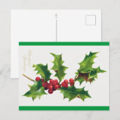 ヴィンテージクリスマスグリーティングポストカード(1906) ポストカード (正面/裏面)