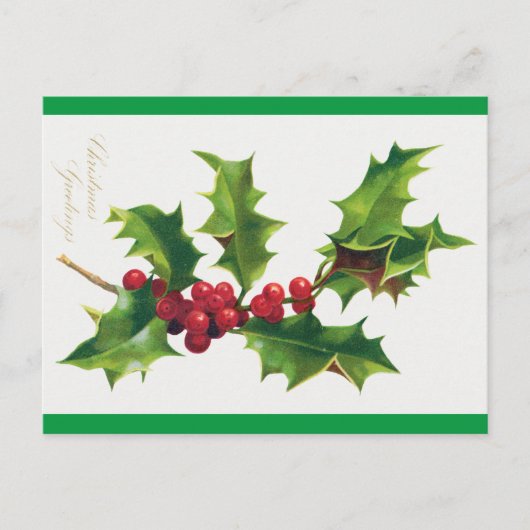 ヴィンテージクリスマスグリーティングポストカード(1906) ポストカード (正面)