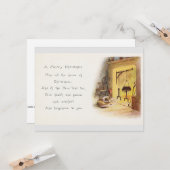 ヴィンテージクリスマスグリーティング カード (正面/裏面インサイチュ)