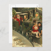 ヴィンテージクリスマスグリーティング シーズンポストカード (正面/裏面)