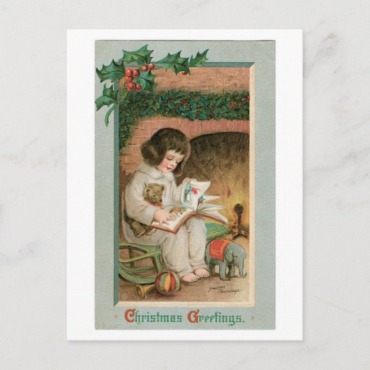 ヴィンテージクリスマスグリーティング シーズンポストカード (正面)