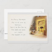 ヴィンテージクリスマスグリーティング ポストカード (正面/裏面)