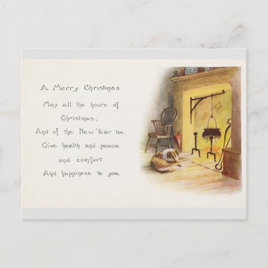 ヴィンテージクリスマスグリーティング ポストカード (正面)