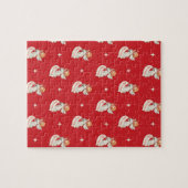 ヴィンテージクリスマスグリーティング、天使と星 ジグソーパズル (横)