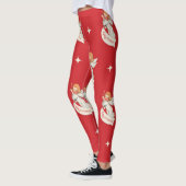 ヴィンテージクリスマスグリーティング、天使と星 レギンス (左)