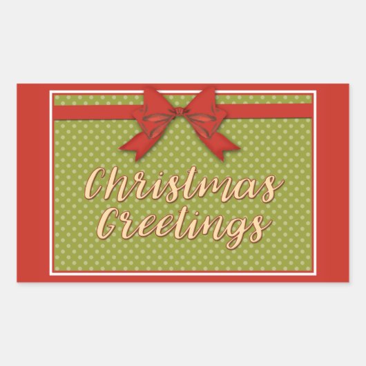 ヴィンテージクリスマスグリーティング 長方形シール (正面)