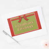 ヴィンテージクリスマスグリーティング 長方形シール (封筒)