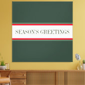 ヴィンテージクリスマスグリーンレッドホワイトストライプ文字 キャンバスプリント (インサイチュ (リビング))