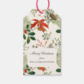 ヴィンテージクリスマスグリーン柄 ギフトタグ (正面)