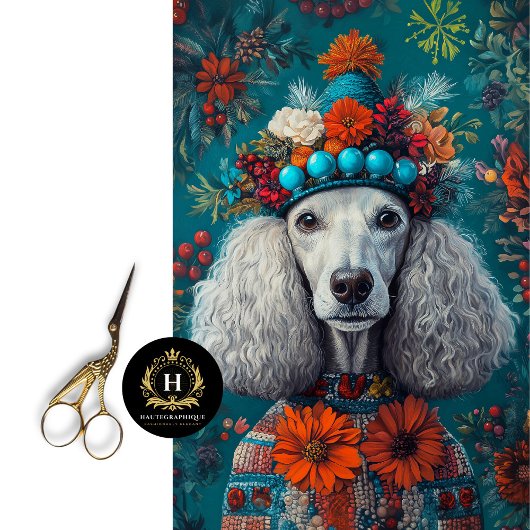 ヴィンテージクリスマスグレープードルポートレートデコページ 薄葉紙