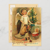 ヴィンテージクリスマスケルブ葉書 シーズンポストカード (正面/裏面)