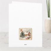 ヴィンテージクリスマスコテージ切手 カード (裏面)