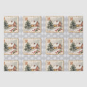 ヴィンテージクリスマスコテージ切手 薄葉紙 (正面)