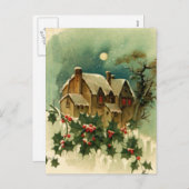 ヴィンテージクリスマスコテージ シーズンポストカード (正面/裏面)