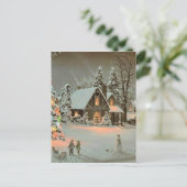 ヴィンテージクリスマスコテージ シーズンポストカード (スタンド正面)