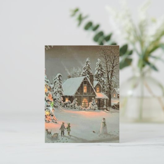 ヴィンテージクリスマスコテージ シーズンポストカード (スタンド正面)
