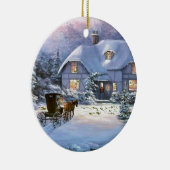 ヴィンテージクリスマスコテージ セラミックオーナメント (右)