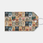 ヴィンテージクリスマスコラージホリデーギフトラベル ギフトタグ (正面(横))