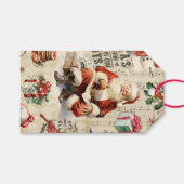 ヴィンテージクリスマスコラージュのデカップージ ギフトタグ (正面(横))