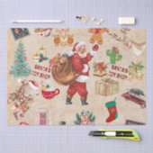 ヴィンテージクリスマスコラージュのデカップージ 薄葉紙 (クラフト)