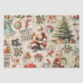 ヴィンテージクリスマスコラージュのデカップージ 薄葉紙 (正面)