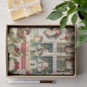 ヴィンテージクリスマスコラージュの切り離しティッシュペーパー 薄葉紙 (ギフト)