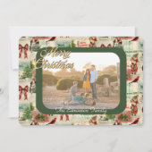 ヴィンテージクリスマスコラージュ額縁写真 シーズンカード (正面)