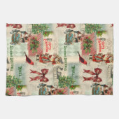 ヴィンテージクリスマスコラージュ キッチンタオル (横)