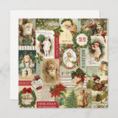 ヴィンテージクリスマスコラージュ シーズンカード (正面/裏面)