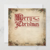 ヴィンテージクリスマスコラージュ フラットホリデーカード シーズンカード (裏面)