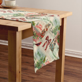ヴィンテージクリスマスコラージュ ロングテーブルランナー