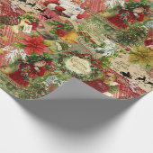 ヴィンテージクリスマスコラージラッピング紙 ラッピングペーパー (角)