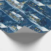 ヴィンテージクリスマスコージーウィンターヴィレッジ ラッピングペーパー (角)