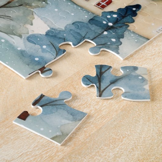 ヴィンテージクリスマスコールドスノータウン ジグソーパズル (側面)