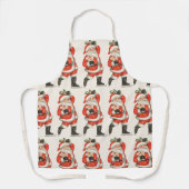 ヴィンテージクリスマスサビクトリアンンタクラウスアイススケーター エプロン (正面)