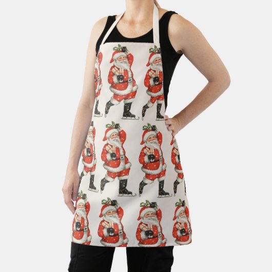 ヴィンテージクリスマスサビクトリアンンタクラウスアイススケーター エプロン (インサイチュ)