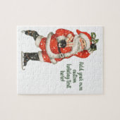 ヴィンテージクリスマスサビクトリアンンタクラウスアイススケーター ジグソーパズル (横)