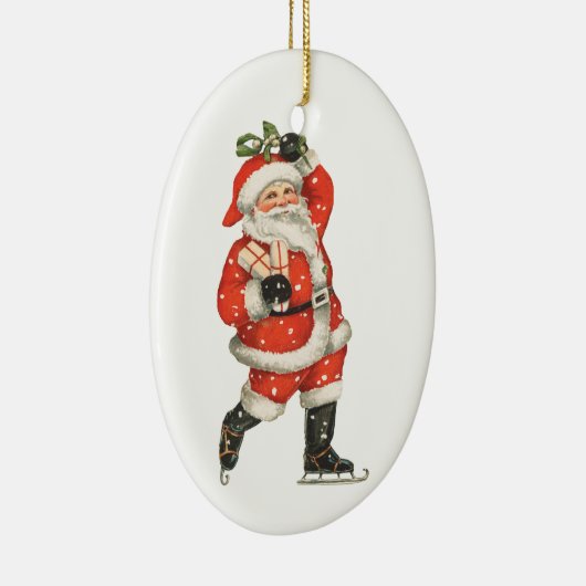 ヴィンテージクリスマスサビクトリアンンタクラウスアイススケーター セラミックオーナメント (右)