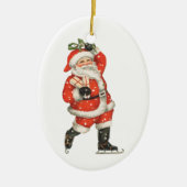 ヴィンテージクリスマスサビクトリアンンタクラウスアイススケーター セラミックオーナメント (正面)