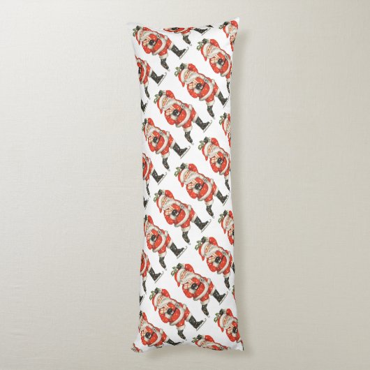 ヴィンテージクリスマスサビクトリアンンタクラウスアイススケーター ボディピロー (裏面 (縦))